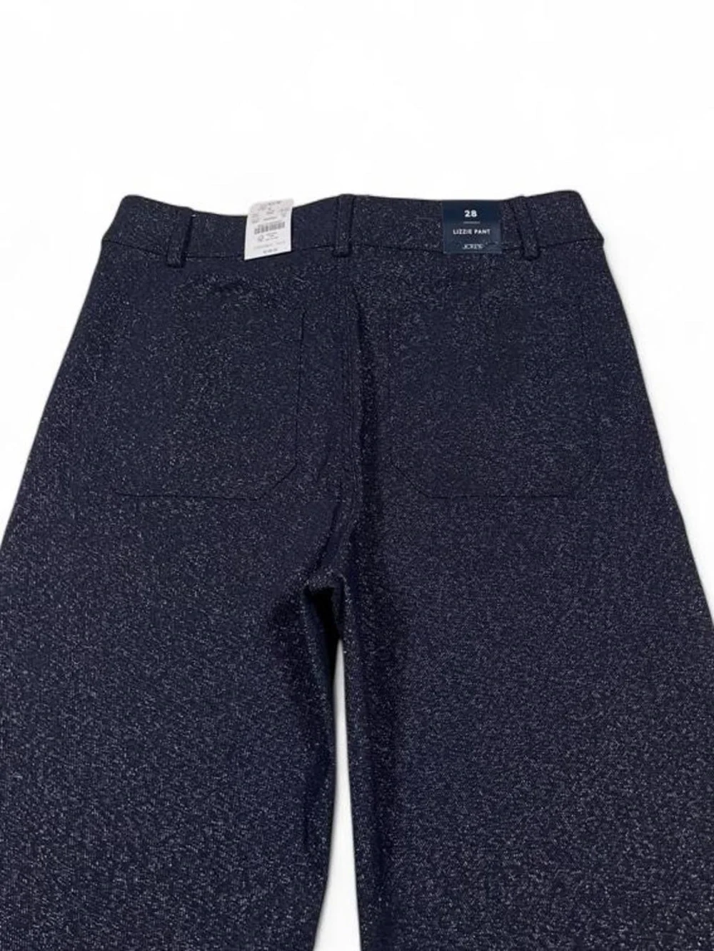 NWT! J. Crew Lizzie Pant Sparkle Blue Wide Leg Navy Blue Women’s Size 28 L30